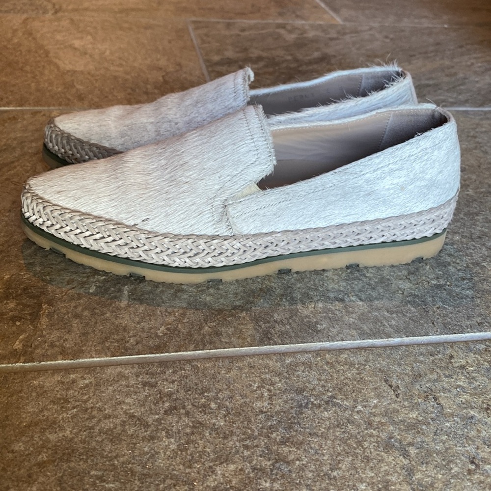 Hair calf espadrille loafers